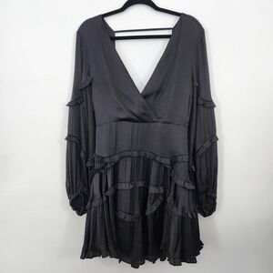 Silky Black Ruffle Dress